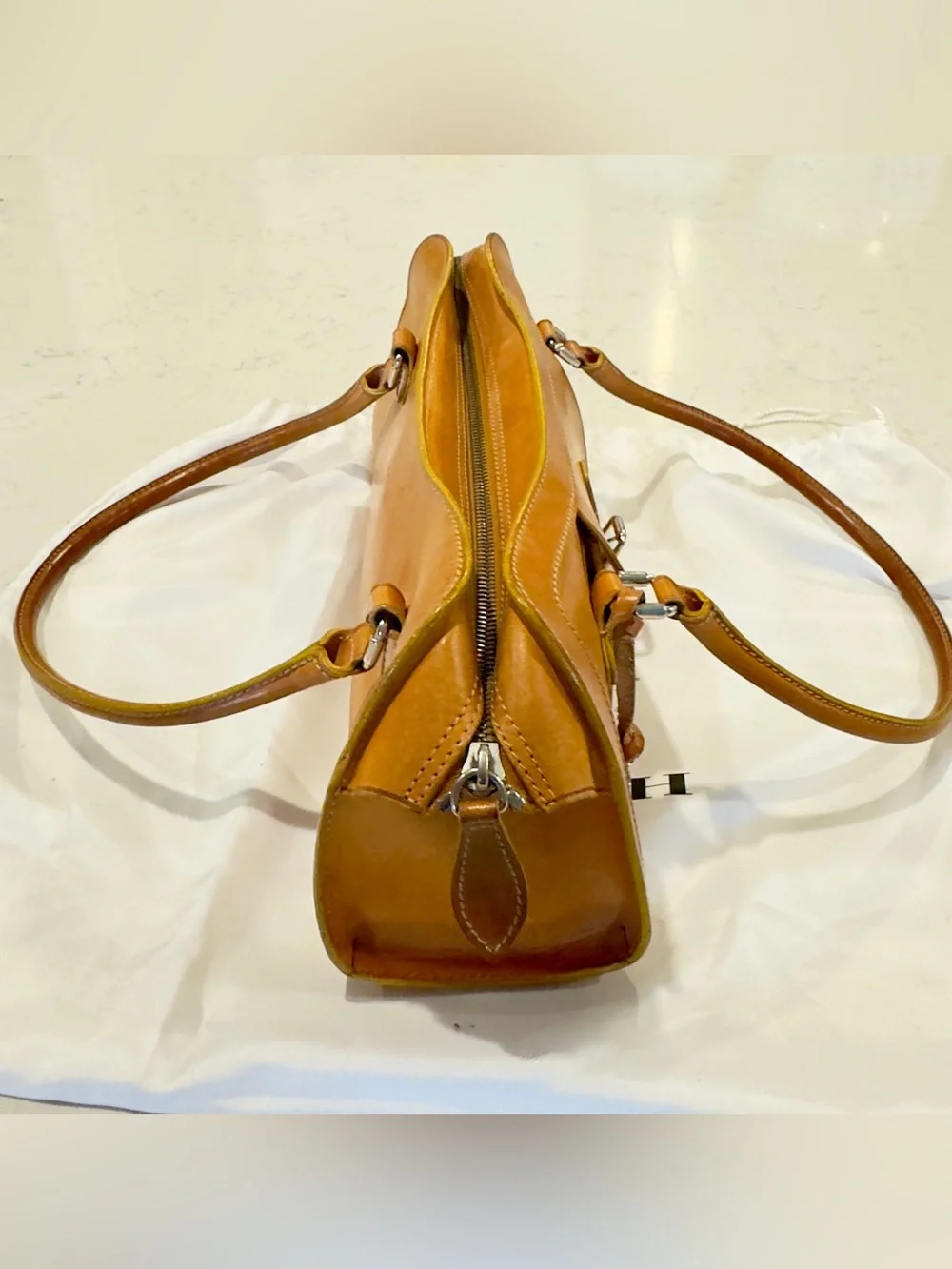 Vintage Dooney & Bourke East/West Top Zip Leather Bag from Alto Collection